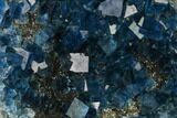 Gorgeous, Blue Cubic Fluorite on Smoky Quartz - China #142625-1